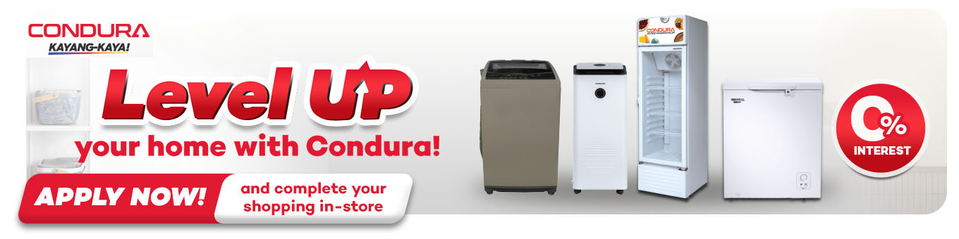 Banner featuring condura level up your home collection at shoppingmall.